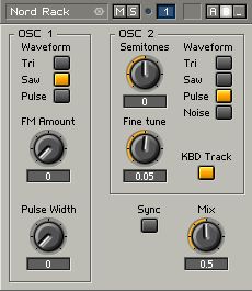 Oscillator 1 and 2 in the Panel