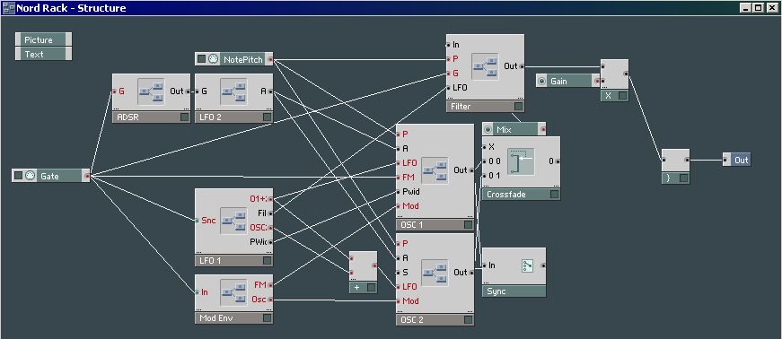 Clavia Nord Lead with Reaktor 4 Structure